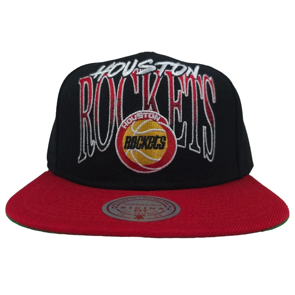 Houston Rockets‎ Mitchell & Ness NBA Snapback Hat Cap Embroidery Logo Black NWT